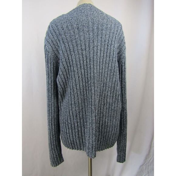 Structure Women's Blue & Gray Long Sleeve V-Neck Ribbed Knit Sweater Size XL - Picture 3 of 8